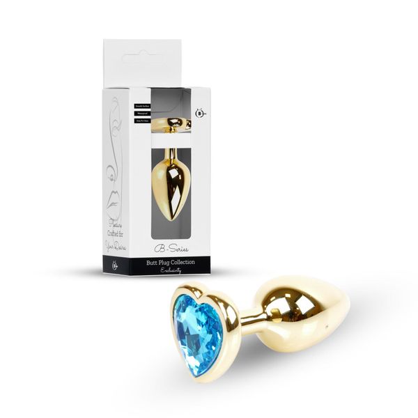 Plug-Jewellery Gold  Heart Plug- Light Blue zdjęcie 9