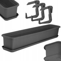 KADAX Doniczka Skrzynka Balkonowa 80cm + 3 Uchwyty