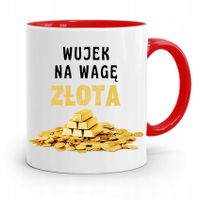 Kubek Czerwony Prezent Dla Wujka Na Wagę Złota Z Nadrukiem Ze Zdjęciem