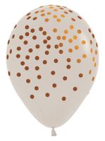 Balony lateksowe pastelowe konfetti biały piasek, 30 cm 3 szt.