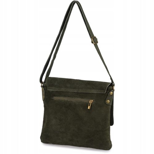 Torebka damska skórzana zamszowa listonoszka włoska B5 pojemna raportówka na Arena.pl