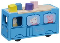 ŚWINKA PEPPA sorter DREWNIANY AUTOBUS z figurką i klockami
