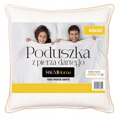 Zestaw 2x Naturalna Poduszka Jasiek z Pierza Dartego 40x40 na Arena.pl