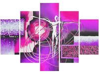 105CM 150CM ZEGAR 5 ELEM TAŃCZĄCE POSTACIE FIOLECIE DRUK OBRAZ