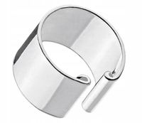 Srebrna Nausznica Kolczyk bez przekłuwania Fake Piercing Srebro 925 Gładka