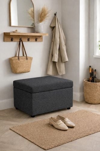 Pufa siedzisko z pojemnikiem przedpokój 65x40x40 czarna TOM na Arena.pl