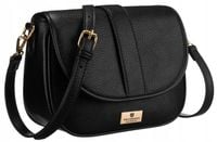 Torebka damska listonoszka PETERSON czarna modna miejska na długim pasku