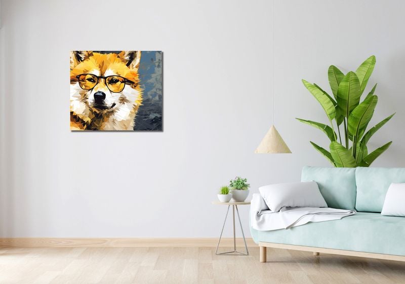 Obraz 70x60cm Intelektualny Psiak zdjęcie 2