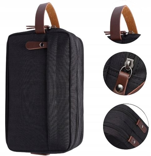 KOSMETYCZKA PODRÓŻNA DUŻA POJEMNA SASZETKA MĘSKA ORGANIZER Z UCHWYTEM na Arena.pl