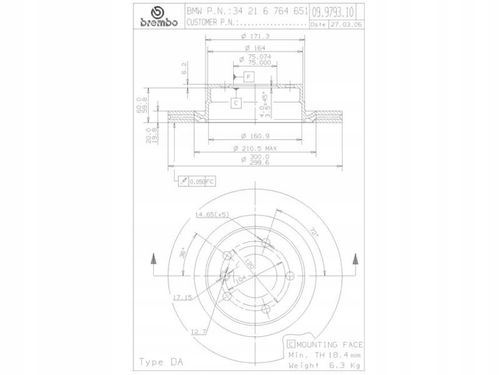 TARCZA HAM TYL 300X20 V BREMBO na Arena.pl