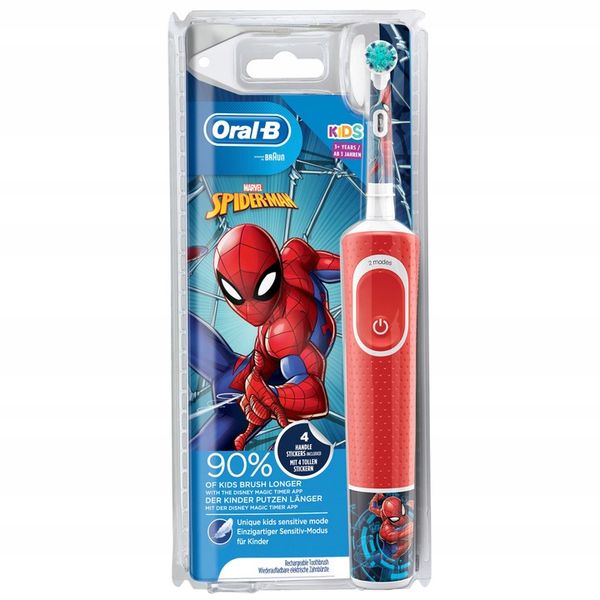 SZCZOTECZKA ELEKTRYCZNA DLA DZIECI ORAL-B VITALITY SPIDERMAN + DODATKI zdjęcie 5