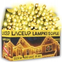 LAMPKI ZEWNĘTRZNE SOPLE CHOINKOWE 500 LED ŚWIATEŁKA ŚWIĄTECZNE +FLASH 22.5M