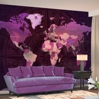 Fototapeta - Fioletowa mapa świata 250x175