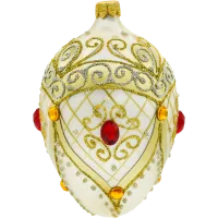 Bombka choinkowa szklana: Ekskluzywne jajo Faberge z kamieniami: jasnozłote