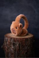 Futrzane nauszniki Kapibara - zimowe, damskie, dla dzieci Jasny brąz