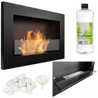 BIOKOMINEK SLIM 650x400 czarny z OTWIERANĄ SZYBĄ 65X40 + REGULACJA