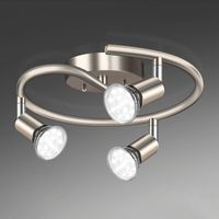 2X Lampa Sufitowa Spot LED 3xGU10 Regulowana Nikiel 2700K Żarówki w Zestawi