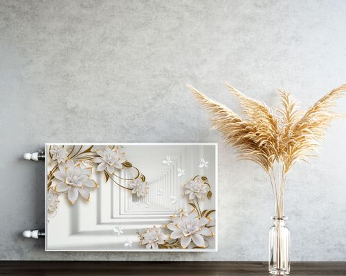 MATA Magnetyczna Na Kaloryfer Tunel 3D Kwiaty Motyle 90cm x 60cm na Arena.pl