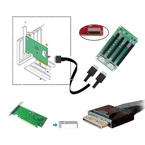 Aktywny kabel danych NFHK OCuLink PCI-Express SFF-8611 8x 8-lane 50 cm na Arena.pl