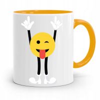 Kubek Żółty Dzień Dziecka Córki Syna Buźka Emotka Z Nadrukiem Ze Zdjęciem