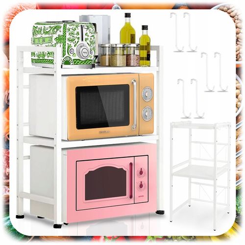 PÓŁKA NA MIKROFALÓWKĘ STOJAK REGAŁ KUCHENNY PRZYPRAWY REGULOWANA na Arena.pl