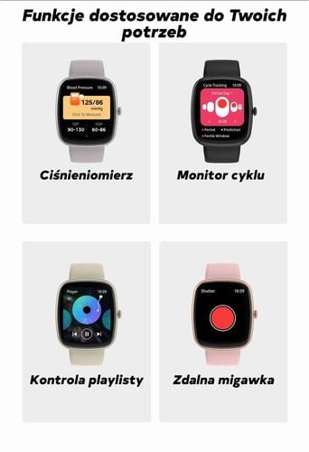smartwatch damski gravity gt18-2 różowy pasek silikonowy + biały pasek na Arena.pl