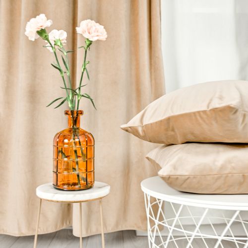 Beżowa zasłona z mięsistego weluru 140x250 na Arena.pl