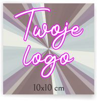 Naklejki z LOGO ETYKIETY REKLAMOWE z tekstem nadrukiem grafiką 10 cm 40 szt