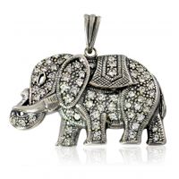 SREBRNY WISIOREK SŁOŃ SŁONIK OKSYDOWANY PRÓBA SREBRA 925