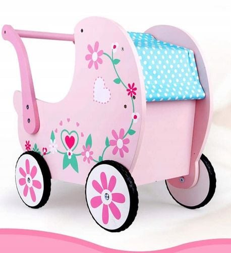 wózek drewniany różowy na Arena.pl