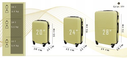 ZESTAW WALIZEK 4w1 WALIZKA PODRÓŻNA NA KÓŁKACH GRAVITT 1203 na Arena.pl