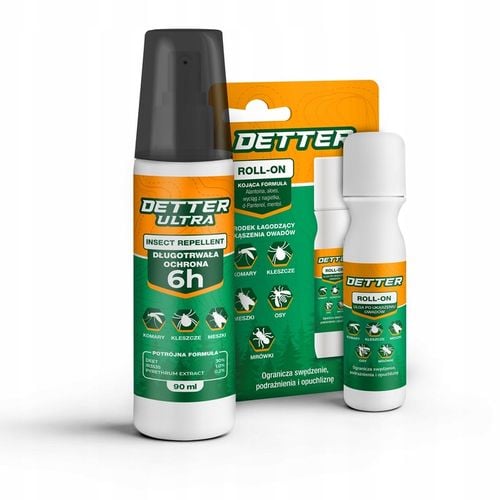 SPRAY ŚRODEK + PREPARAT ROLL-ON NA KOMARY KLESZCZE MESZKI OSY DETTER ZESTAW na Arena.pl