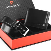 pierre cardin pasek czarny - mężczyzna