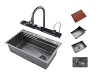 Zlewozmywak jednokomorowy 75cm wielofunkcyjny z baterią kuchenną TIK