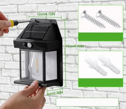 Lampa solarna Kinkiet ścienny z czujnikiem ruchu i zmierzchu 2 kolory zdjęcie 8