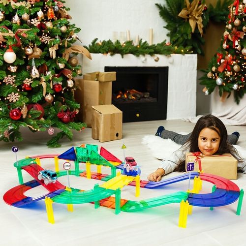 Tor magnetyczny samochodowy Picasso Tiles klocki magnetyczne 50 el duży na Arena.pl