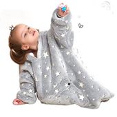 Bluza z kapturem Dla dzieci 2-6lat Ciepła Flanelowa Szara w Gwiazdy