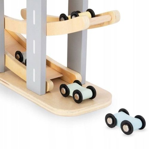 MAMABRUM Drewniany Tor Zjeżdżalnia Dla Samochodów 6 Pięter + 6 Autek na Arena.pl