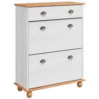 Szafka na buty ASKIM Biały 85 x 35 x 108 cm Lite drewno sosnowe