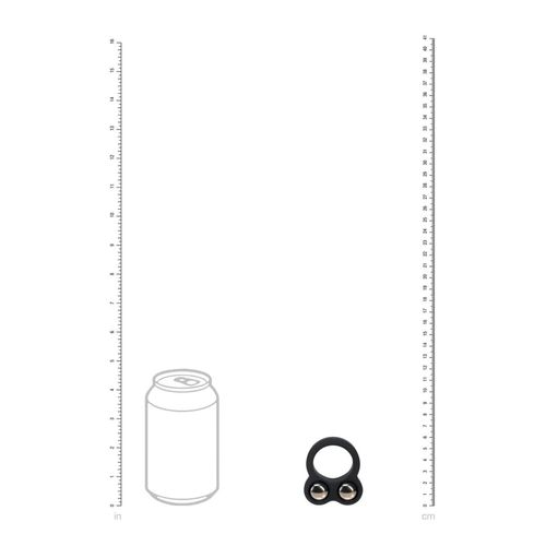 Liquid Silicone Double Weighted Ball Cockring - Black na Arena.pl