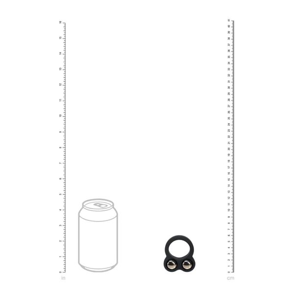 Liquid Silicone Double Weighted Ball Cockring - Black zdjęcie 5