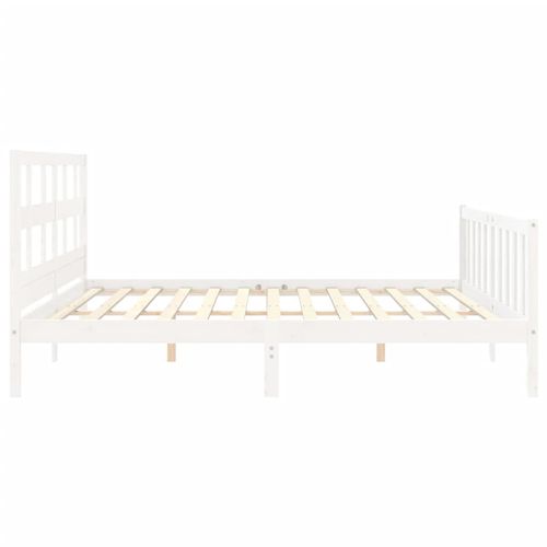 Łóżko bez materaca, białe, 200x200 cm, lite drewno sosnowe na Arena.pl