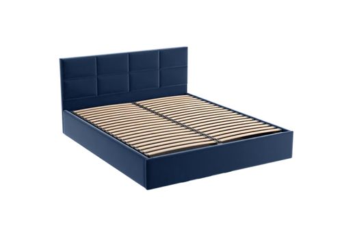 Granatowe łóżko tapicerowane GOBI / R81 180x200 cm na Arena.pl