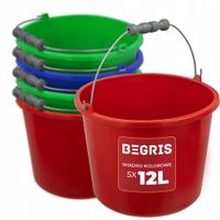 2 x WIADRO BUDOWLANE GOSPODARCZE KOLOROWE 12L WIADERKO WIADRA 5 SZT