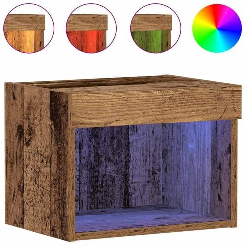 Szafka pod telewizor Ze LED Lights Stare drewno 40 x 30 x 30 cm na Arena.pl