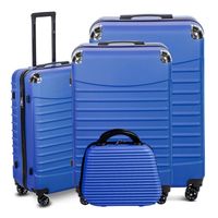 Zestaw walizek duża średnia kabinowa mała na kółkach 4w1 CONSEÉ granatowy