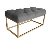 Ławka CHESTERFIELD LOFT podstawa złota pufa podnóżek BL14