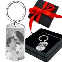 BRELOK METALOWY ZE ZDJĘCIEM do kluczy GRAWER Prezent na Walentynki mąż żona