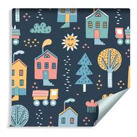 Tapeta Dla Dzieci - Miasteczko w Stylu Skandynawskim