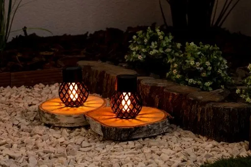 4x LAMPION SOLARNY LED WISZĄCY LAMPA EFEKT PŁOMIEŃ OGIEŃ LATARENKA OGRODOWA zdjęcie 2